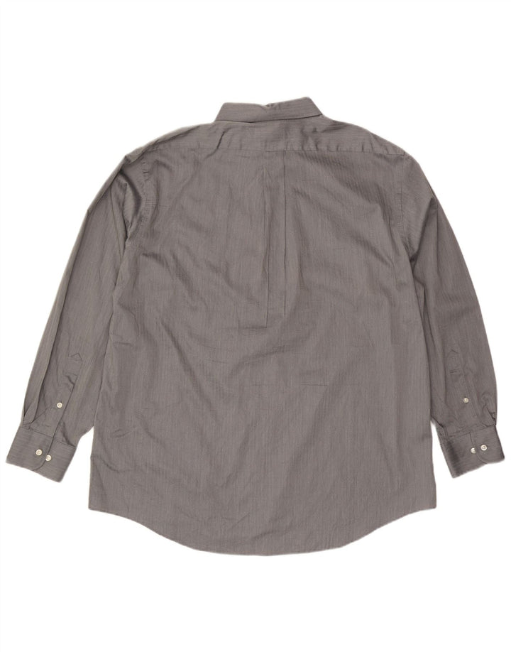 CHAPS Camisa de corte regular para hombre Talla 17 1/2 XL Algodón en espiga gris