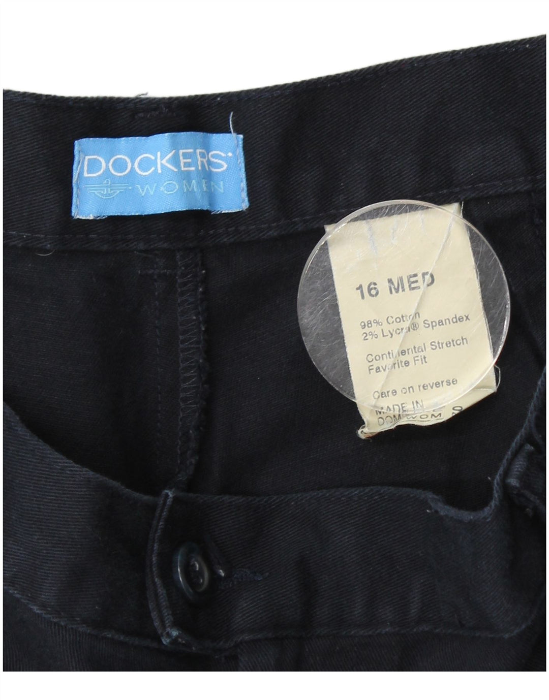 DOCKERS Pantalones casuales de cintura alta para mujer US 16 2XL W34 L30 Azul marino