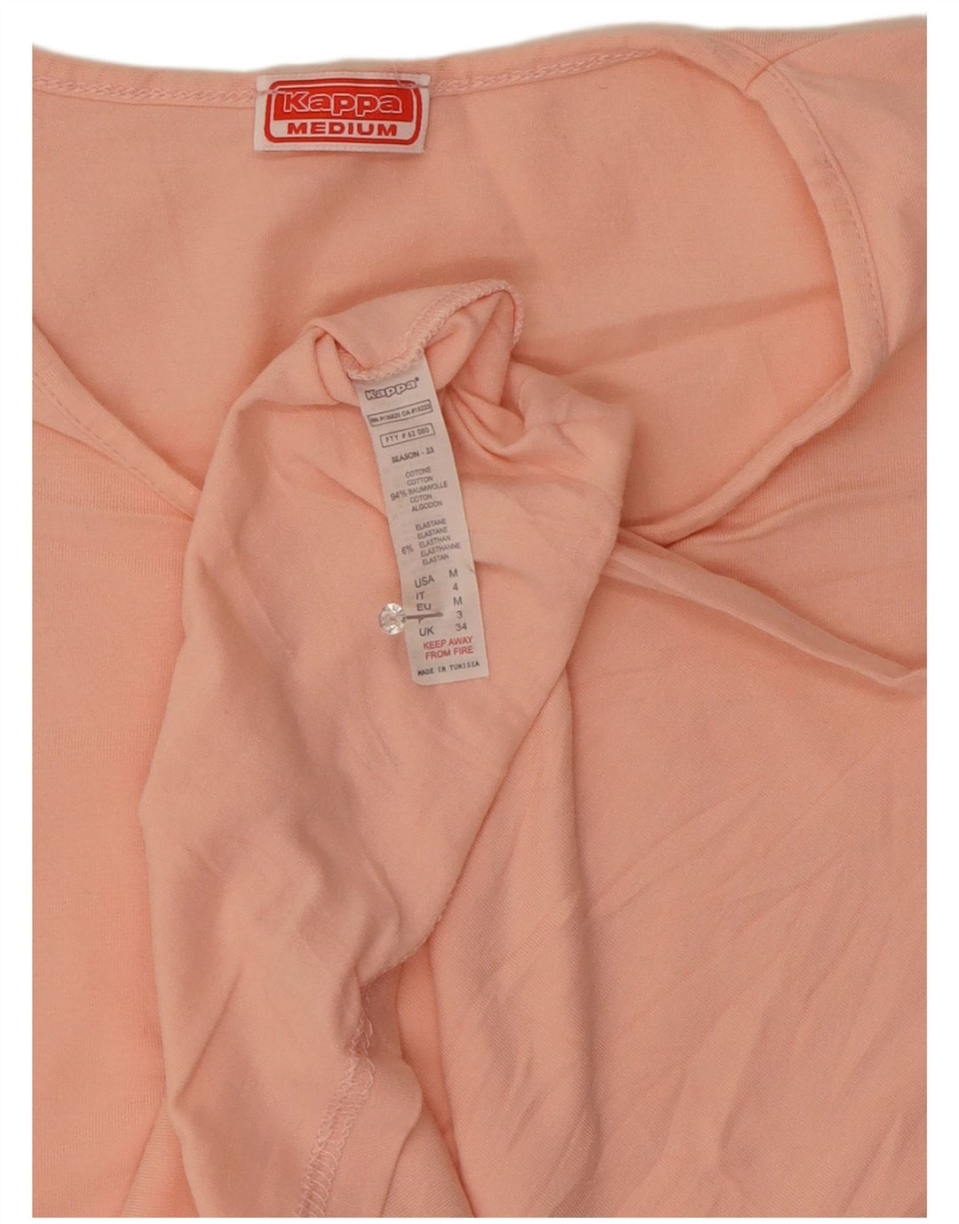 Kappa Camiseta para Mujer Top UK 42 Algodón Rosa Medio