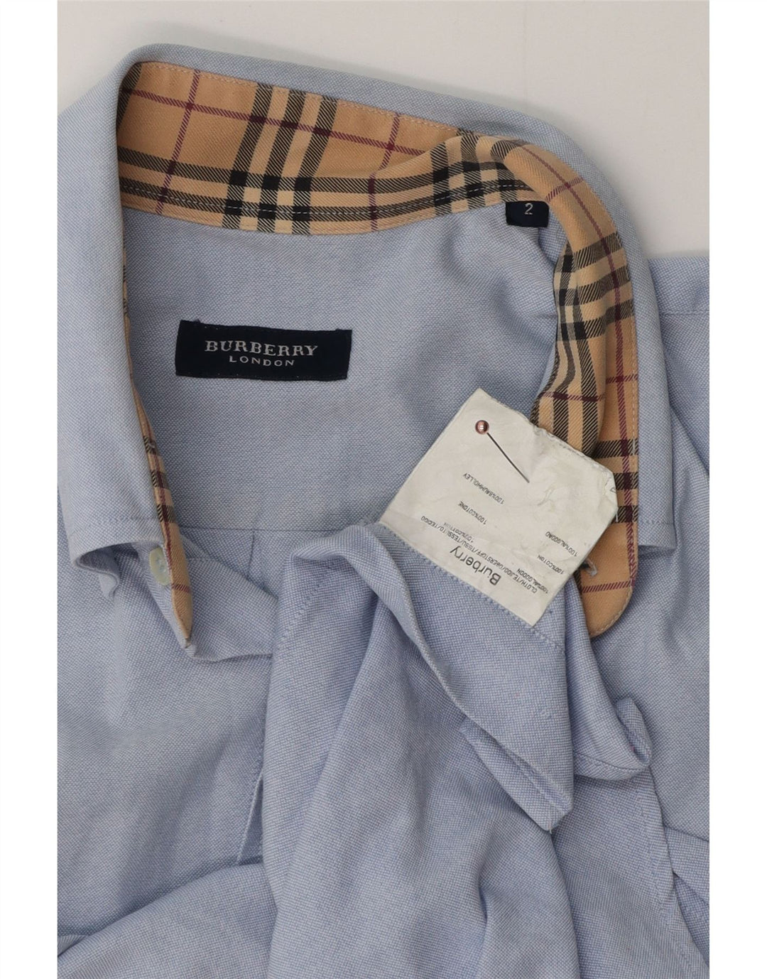 BURBERRY Camisa Hombre Algodón Azul Medio