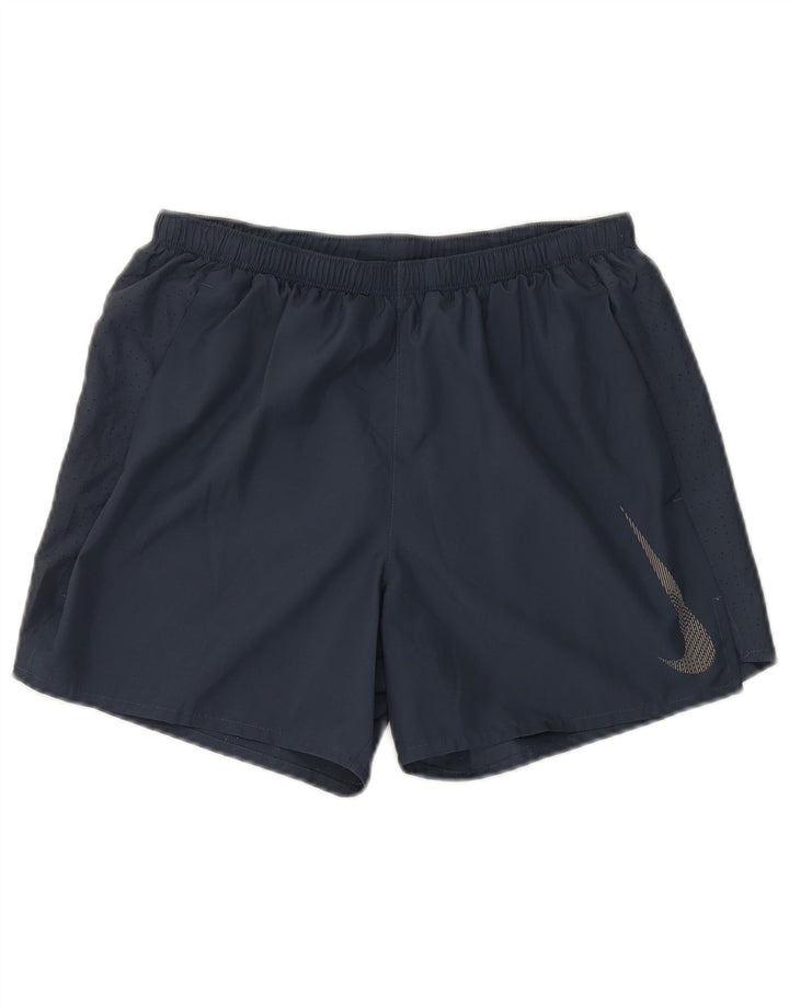 Pantalones cortos deportivos Nike Dri Fit para hombre Poliéster azul marino mediano