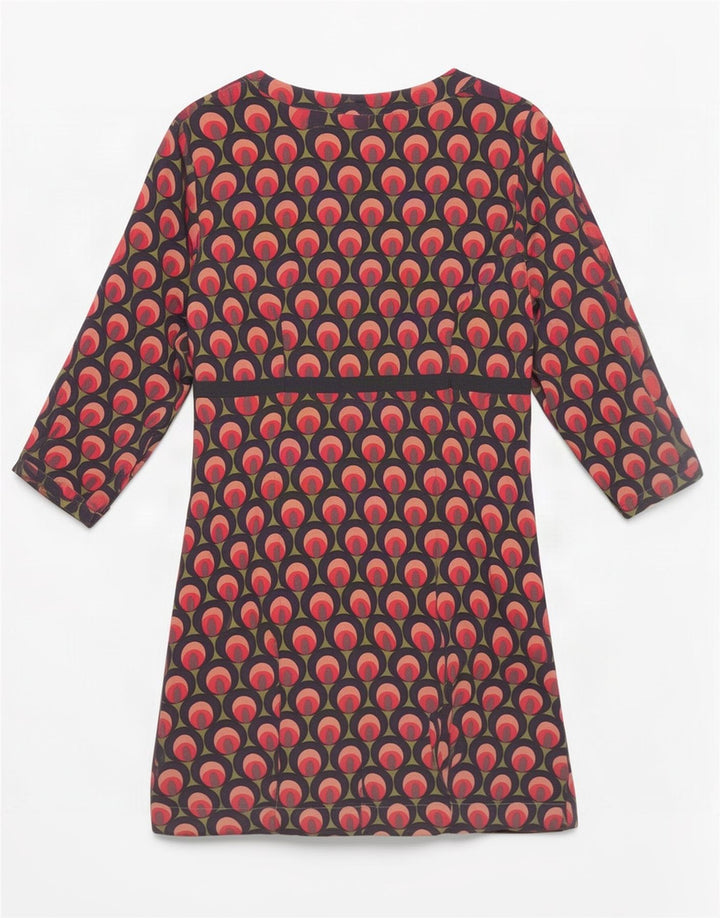 Boden Vestido básico con estampado abstracto para mujer, talla 44, talla grande, multicolor