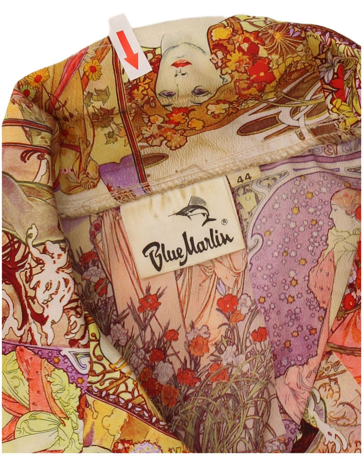 VINTAGE Mujer Gráfico 4 Botón Blazer Chaqueta IT 44 Medio Multicolor