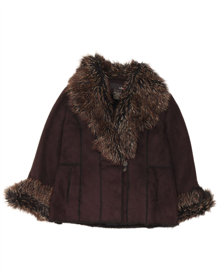 Utex Chaqueta Sherpa para mujer Reino Unido 14 Acrílico marrón medio