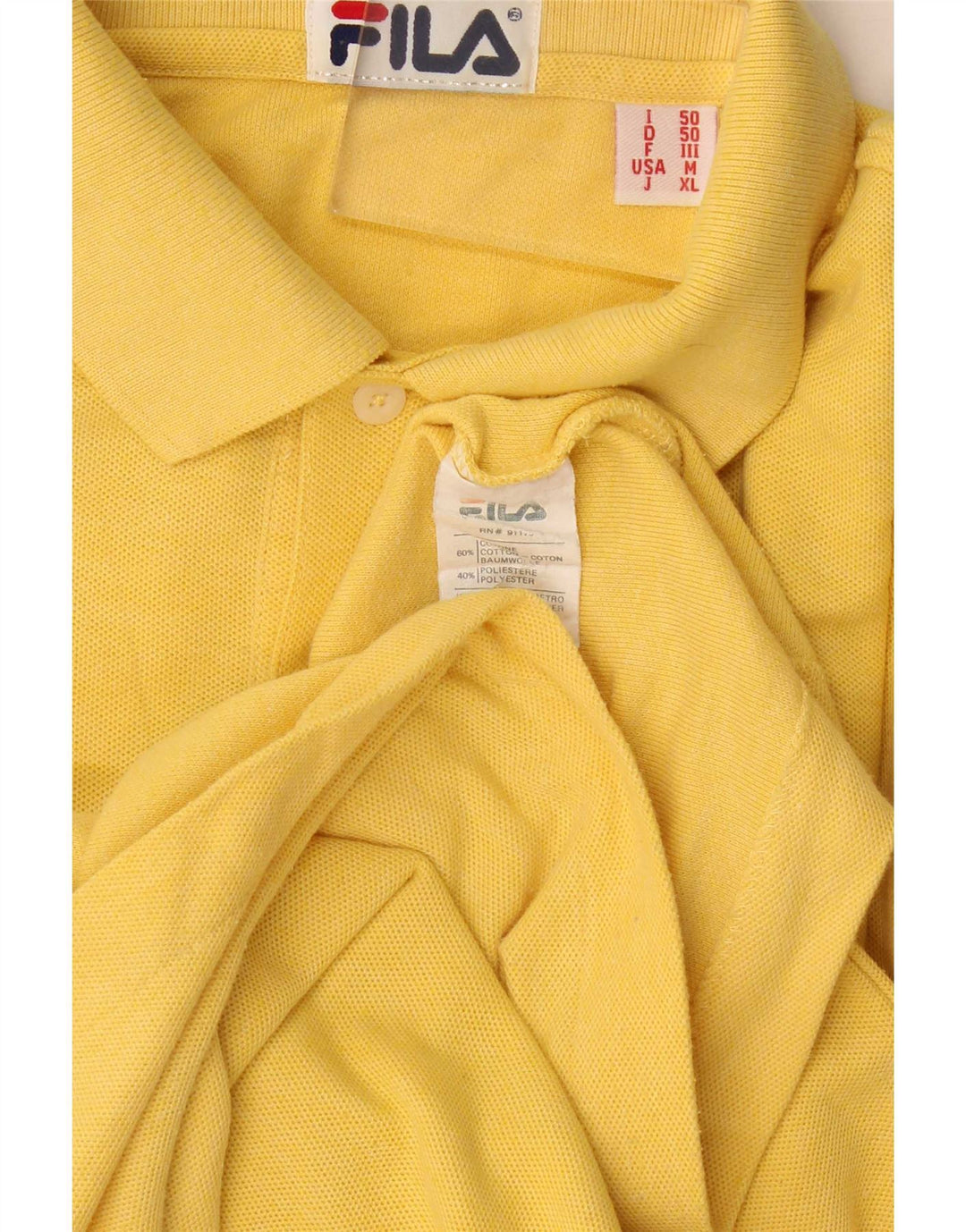Polo Fila Hombre IT 50 Algodón Amarillo Medio