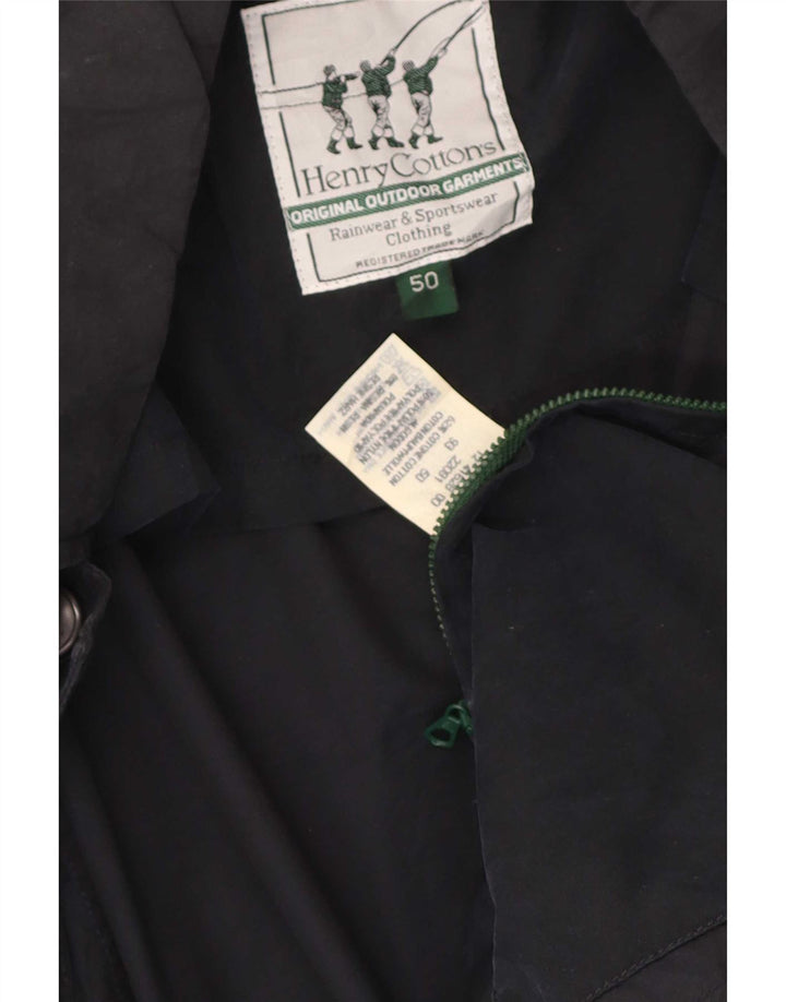 Henry Cottons Chaqueta impermeable para hombre IT 50 grande algodón azul marino