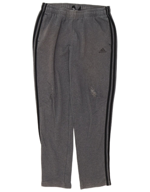 Adidas - Pantalón de chándal para hombre, talla grande, algodón gris