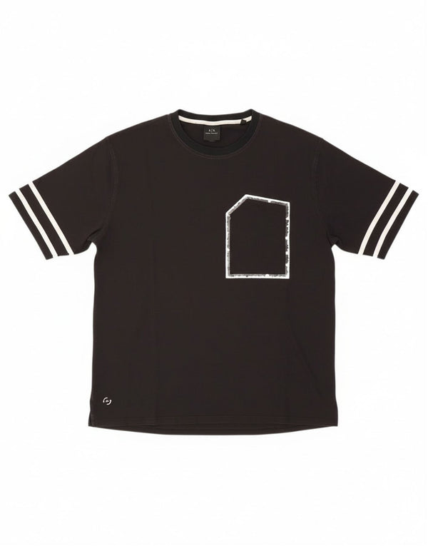 Armani Exchange - Camiseta para hombre, talla mediana, color negro