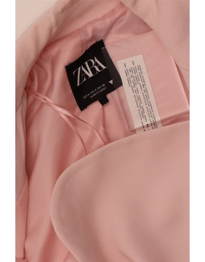 Zara Mujer Chaqueta Blazer De 2 Botones UK 10 Small Rosa Poliéster