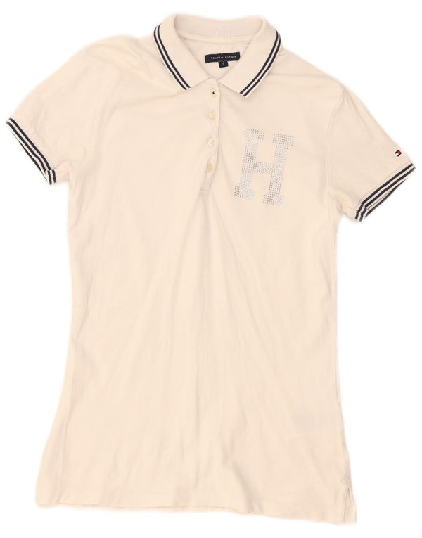 Tommy Hilfiger Polo para mujer UK 8 Small White Cotton