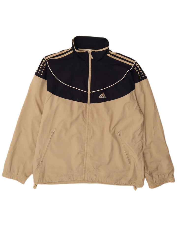 Adidas Hombre Chándal Top Chaqueta Grande Beige Colorblock Poliéster