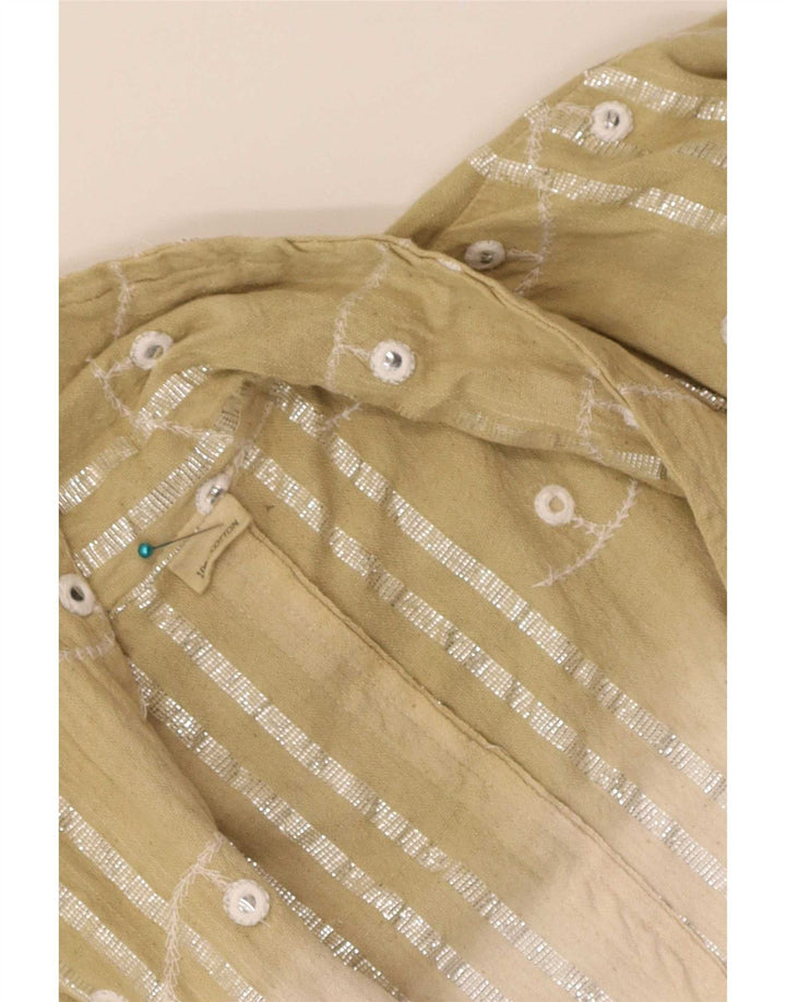Vintage mujer 3/4 manga cardigan top Reino Unido 12 medio multicolor