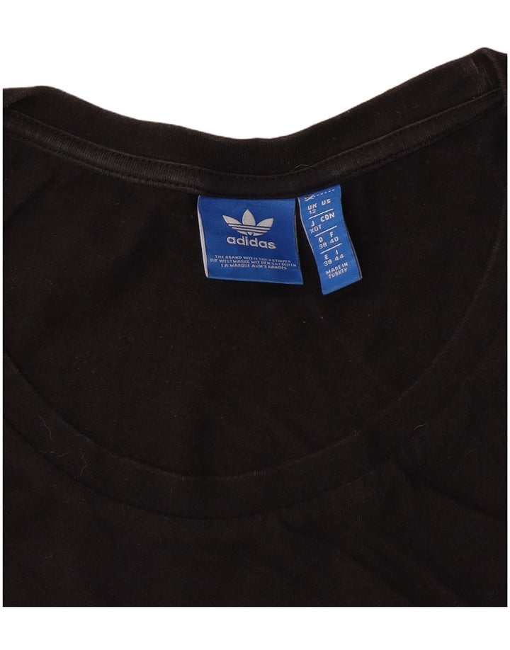 Adidas Mujer Crop Graphic Chaleco Top UK 12 Mediano Negro