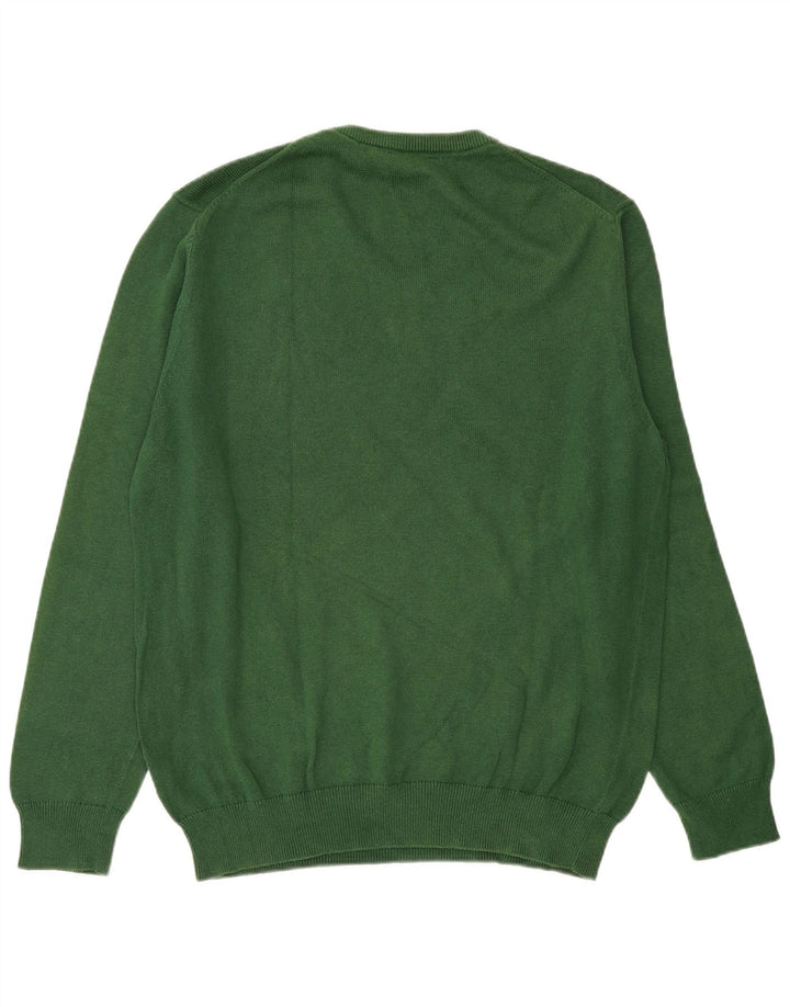 CREW CLOTHING Suéter con cuello en V para hombre 2XL Algodón verde