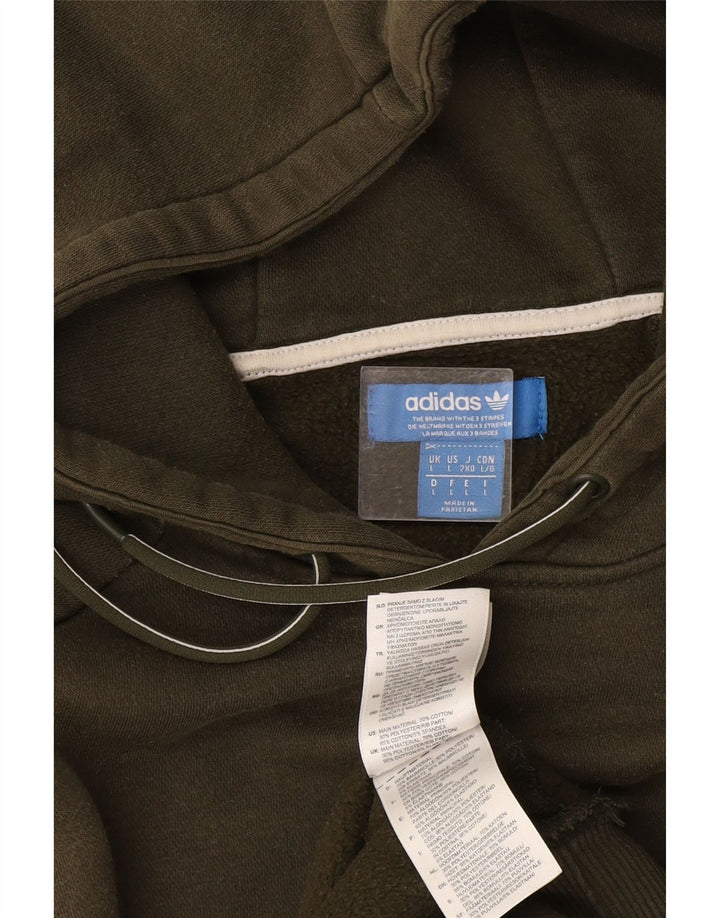 Adidas Hombre Graphic Sudadera con Capucha Jumper Grande Caqui Algodón