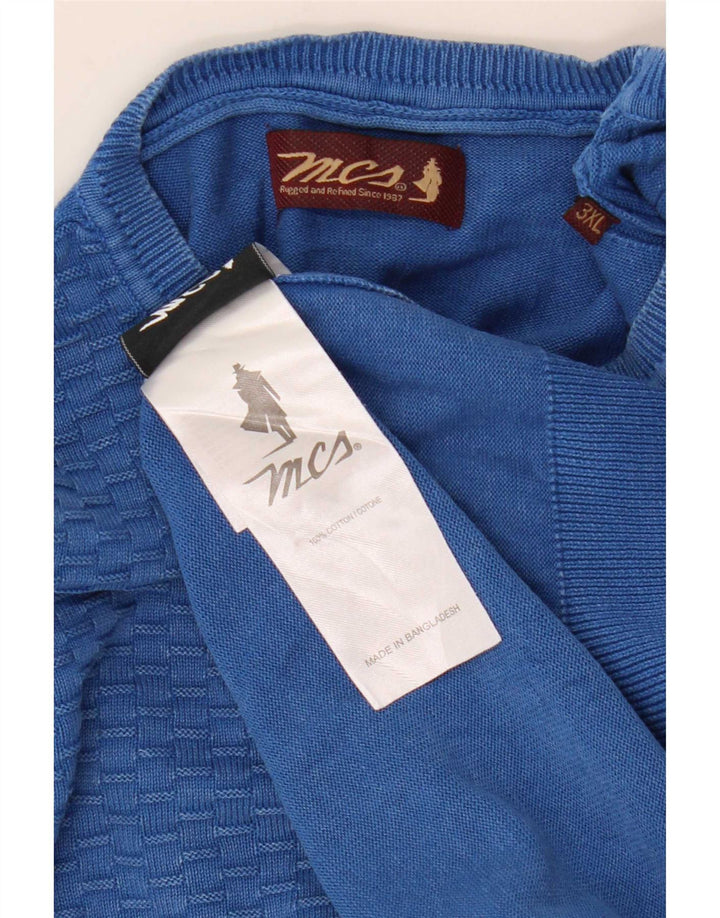 Marlboro Classics - Jersey de cuello redondo para hombre, talla 3XL, algodón azul