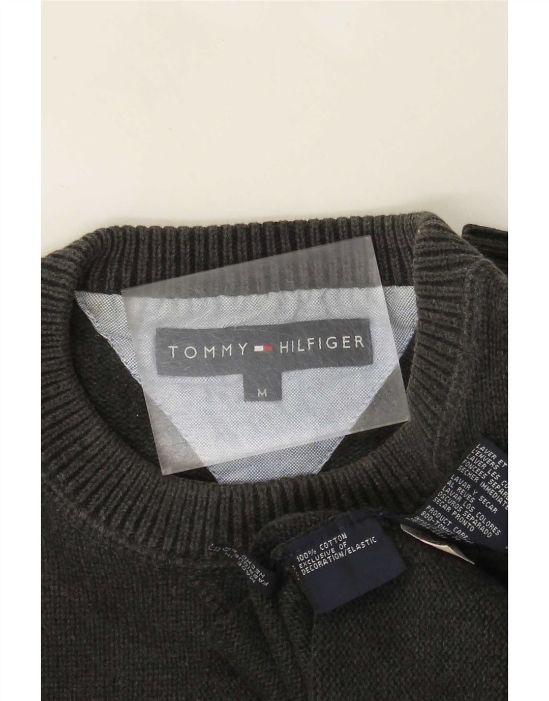 Tommy Hilfiger Jersey con cuello redondo para hombre de algodón gris medio