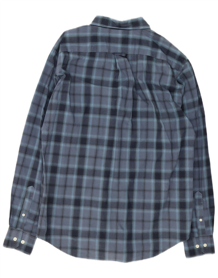Camisa Nautica Hombre Mediana Azul Marino Cuadros Algodón