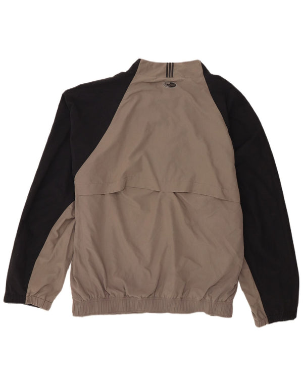 Adidas Hombre Zip Neck Pullover Chándal Top XL Gris Colorblock Poliéster