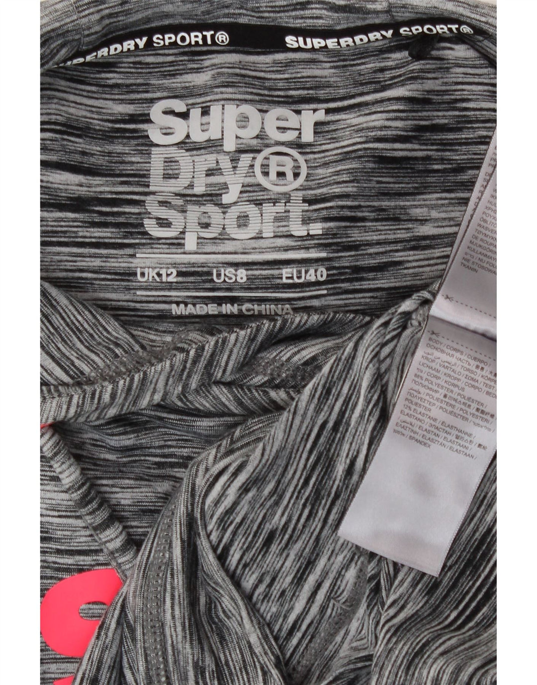 Superdry Jersey con capucha gráfica para mujer Reino Unido 40 Poliéster moteado gris medio