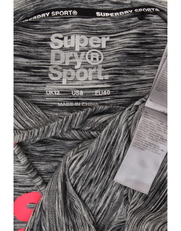 Superdry Jersey con capucha gráfica para mujer Reino Unido 40 Poliéster moteado gris medio