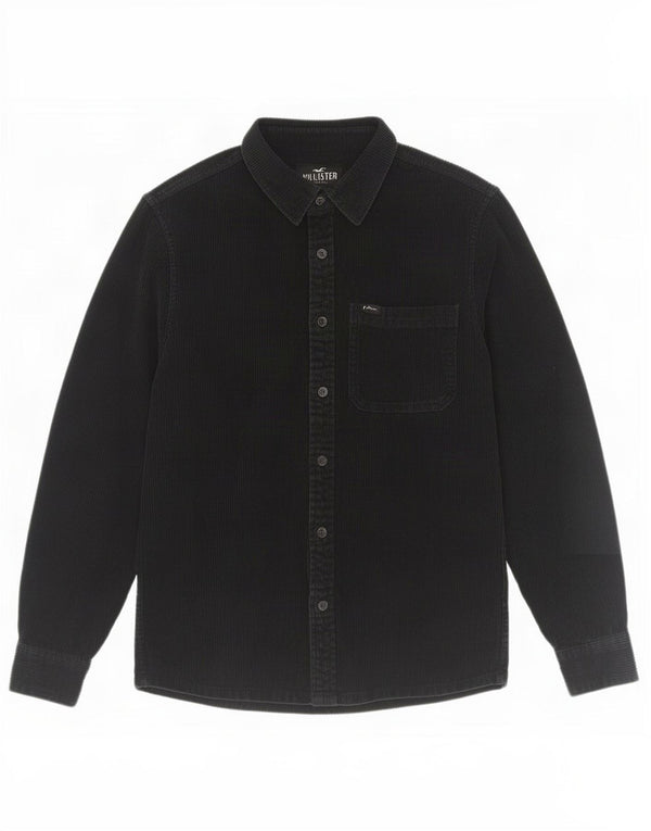 Camisa Hollister Hombre De Pana Pequeña Algodón Negro