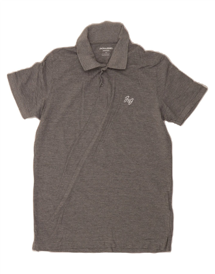 JACK & JONES Mens Polo Shirt Medium Grey Cotton Vintage Jack & Jones and Second-Hand Jack & Jones from Messina Hembry 