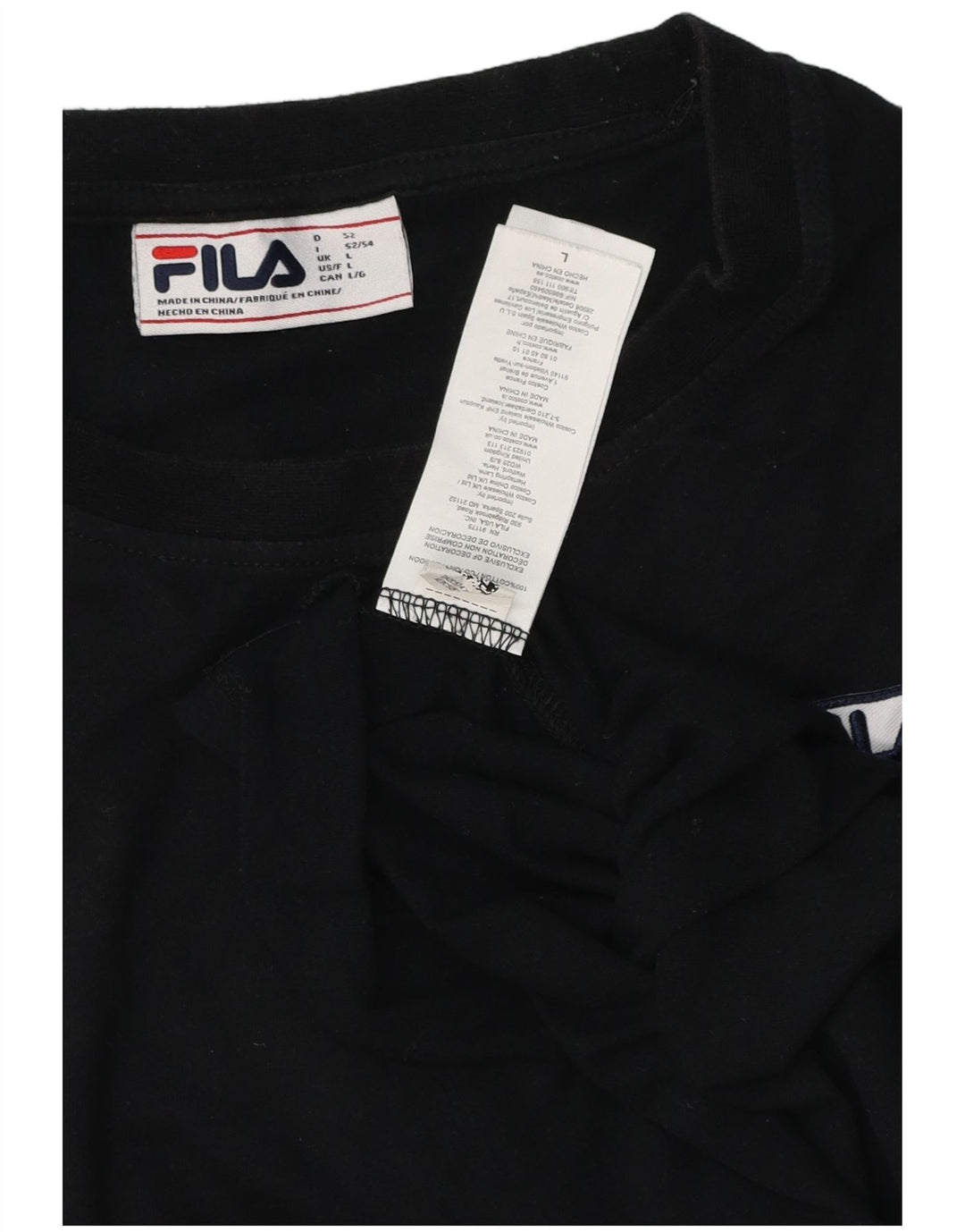 FILA Camiseta Mujer Top Grande Algodón Negro