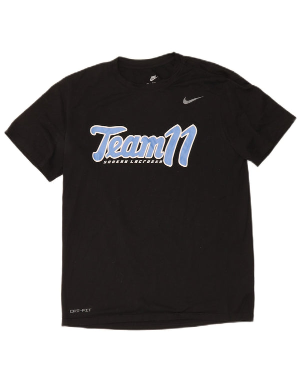 Nike Camiseta Dri Fit Graphic para Hombre Top Mediano Negro Poliéster