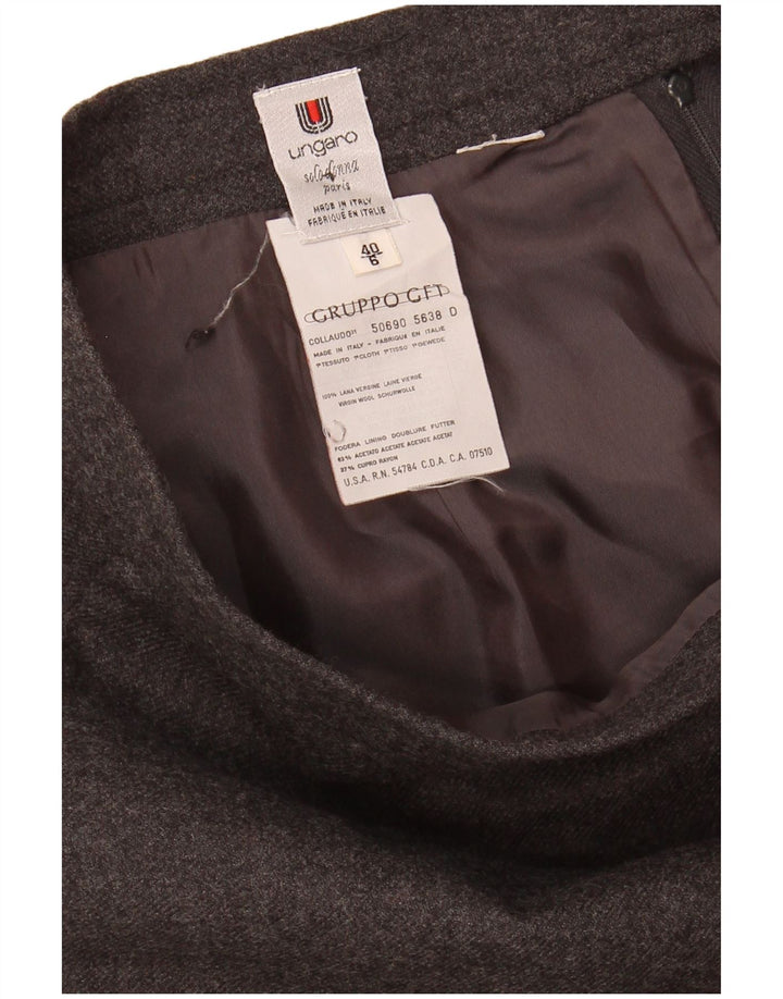 UNGARO Falda recta para mujer IT 40 Small W26 Grey Cupro