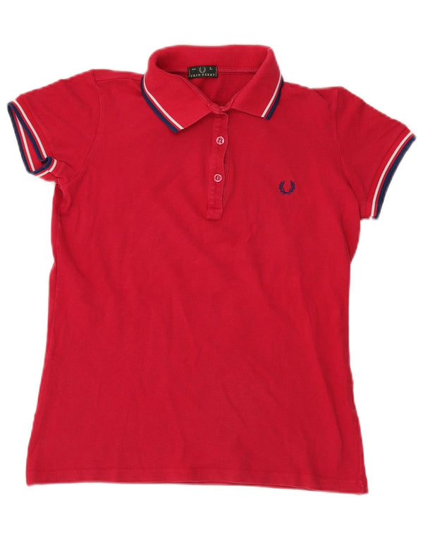 Fred Perry Polo para mujer UK 44 Grande Rojo