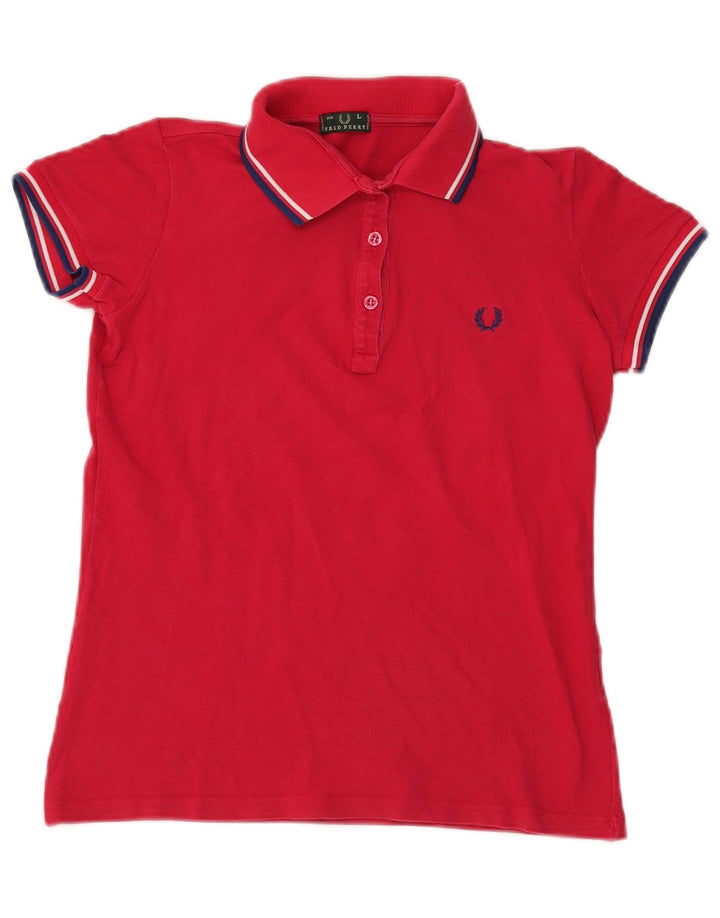 Fred Perry Polo para mujer UK 44 Grande Rojo