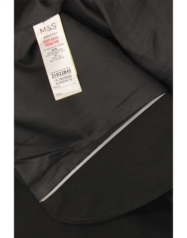 Marks & Spencer Chaqueta tipo blazer de 2 botones para niño 14-15 años Poliéster negro