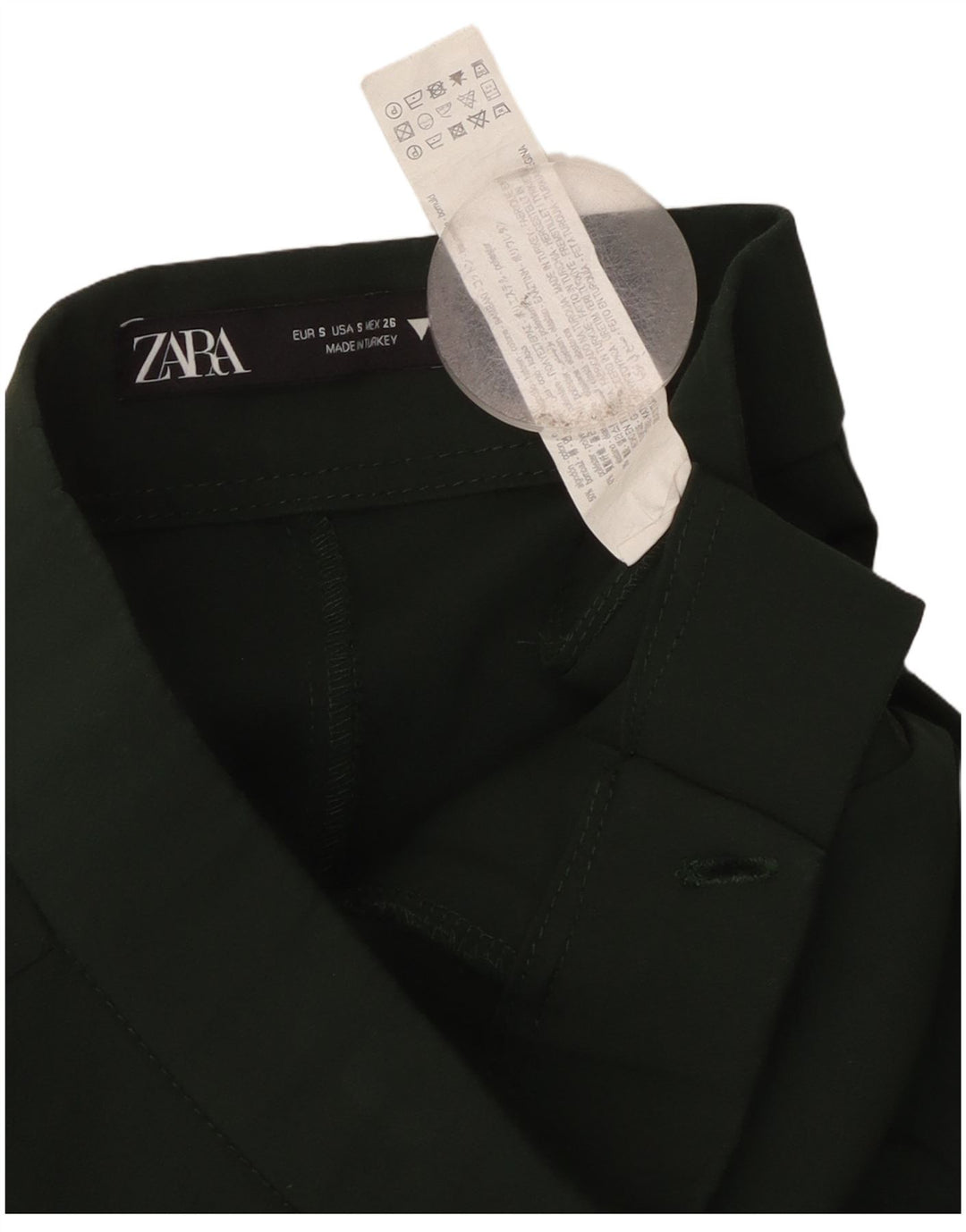 ZARA Mujer Pantalón Casual Bootcut Small W26 L25 Algodón Verde