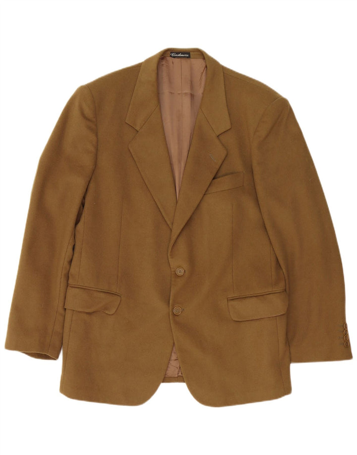 Vintage hombres 2 botones Blazer chaqueta IT 52 XL caqui cachemira