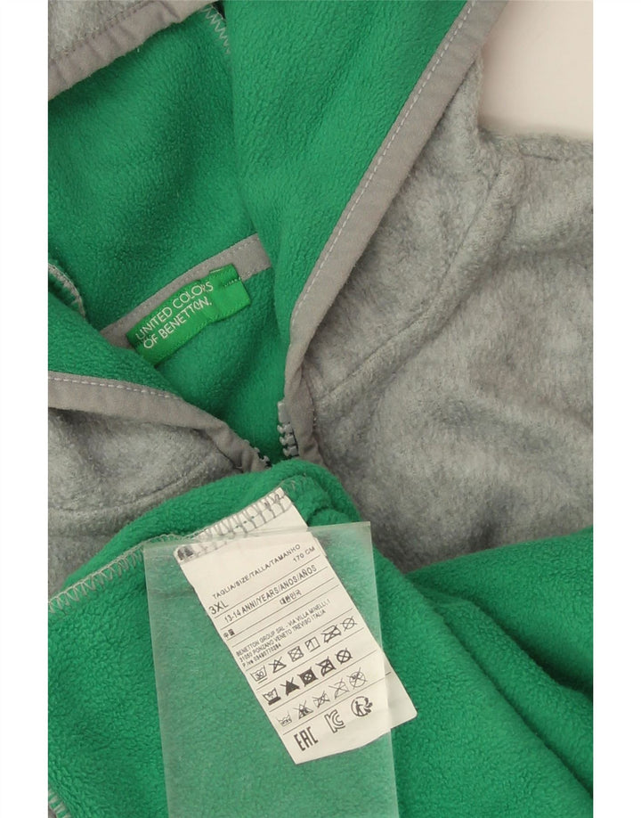 Benetton Chaqueta Polar Con Capucha Niño 13-14 Años 3XL Gris Poliéster