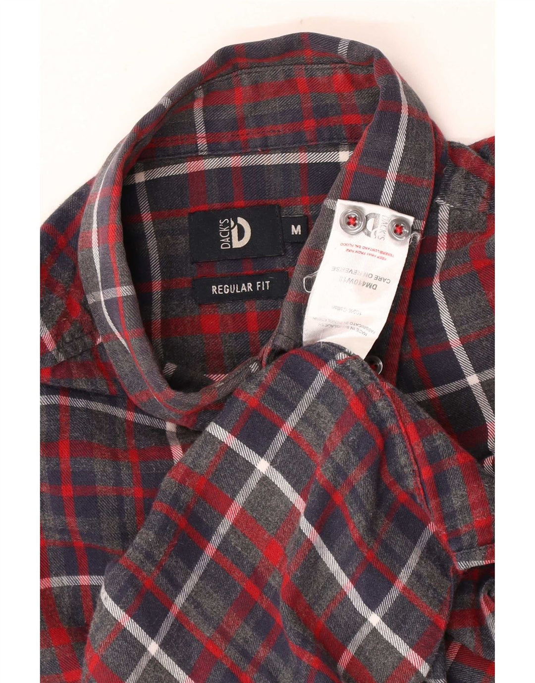 Camisa de franela de ajuste regular para hombre de Dack's Algodón a cuadros rojo medio