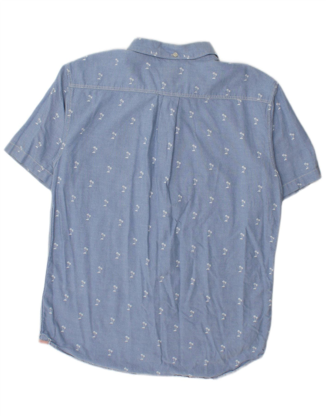 Camisa Vans Hombre Manga Corta Azul Medio Floral Algodón