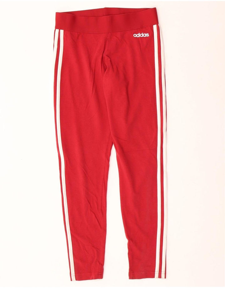 ADIDAS Womens Leggings UK 8/10 Small  Red Cotton