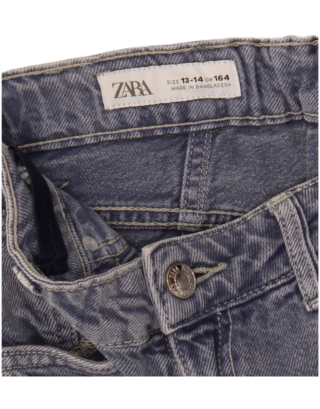 ZARA Vaqueros Sueltos Niña 13-14 Años W26 L27 Azul Marino
