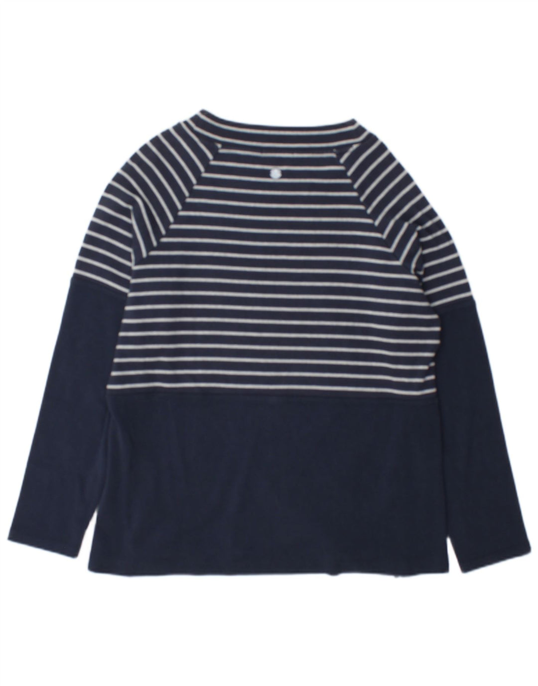 Barbour Mujer Top Manga Larga UK 40 Medio Azul Marino Rayas Algodón