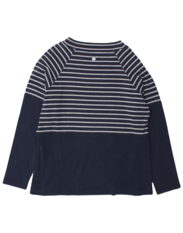 Barbour Mujer Top Manga Larga UK 40 Medio Azul Marino Rayas Algodón