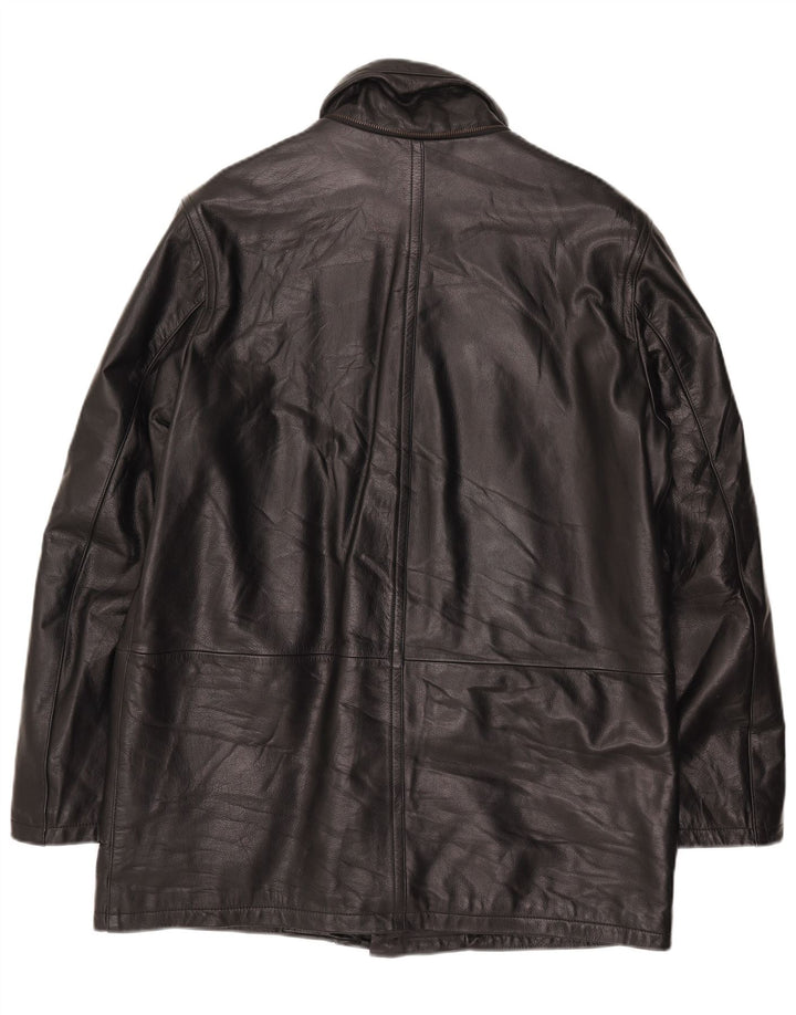Conbipel Abrigo de cuero para hombre IT 52 Cuero negro grande