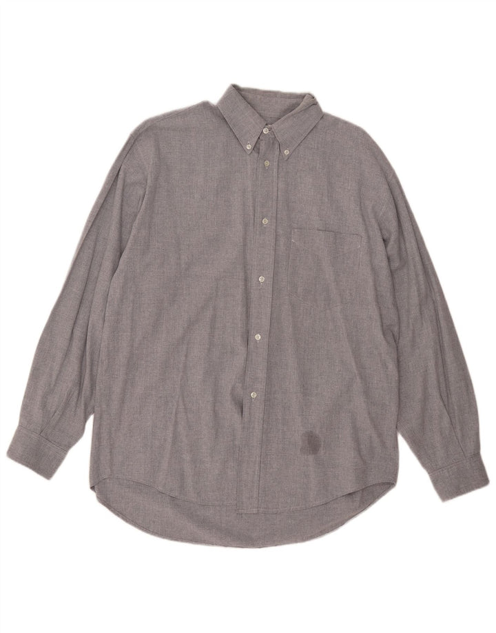 Camisa Benetton Hombre Grande Gris Algodón