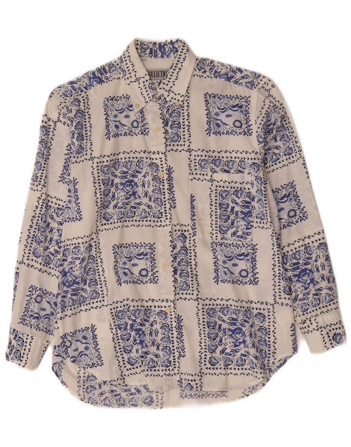 Colección Camisa Mujer Talla 42/44 Grande Algodón Floral Blanco