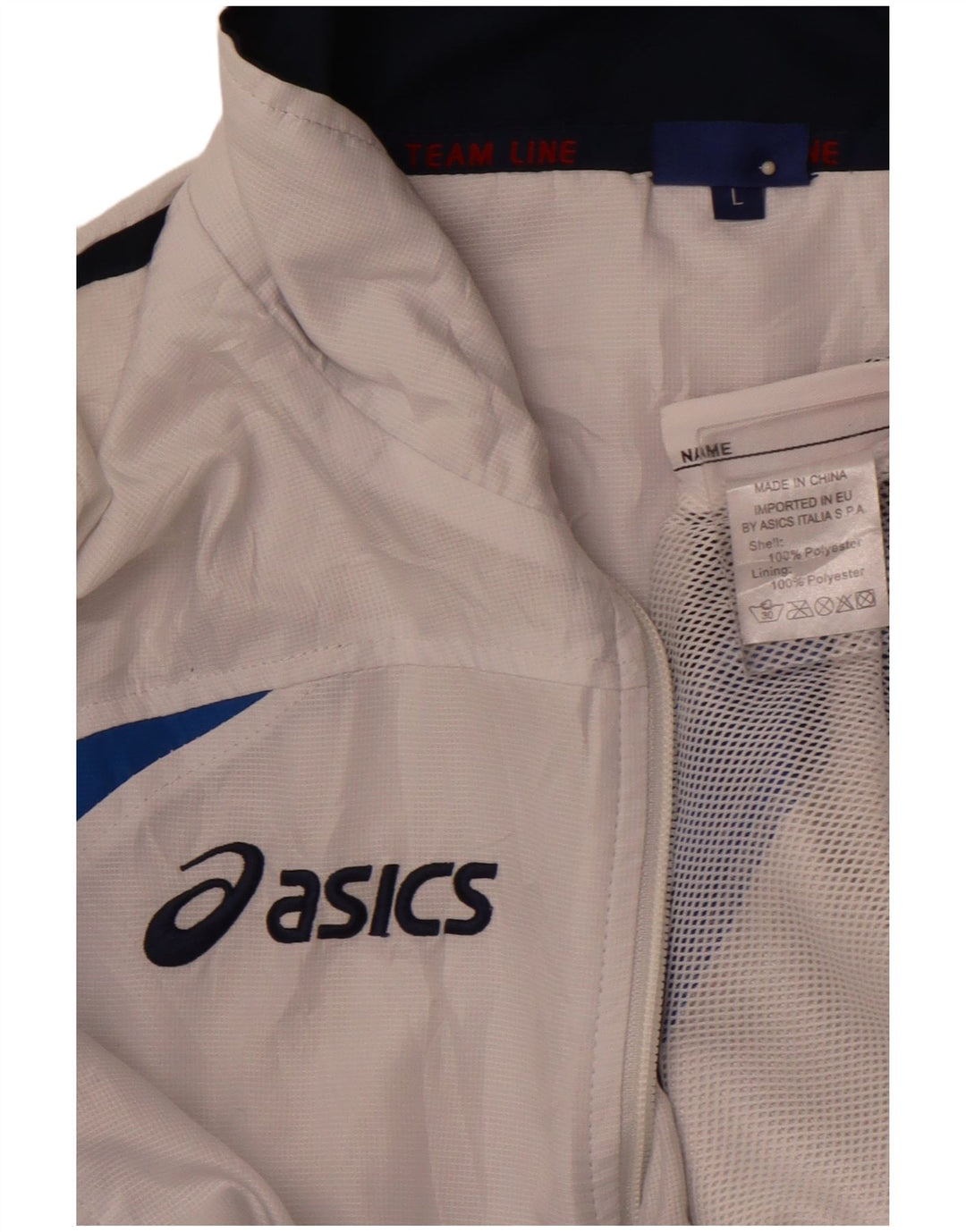 ASICS Chaqueta superior de chándal para hombre Poliéster con bloques de color blanco grande