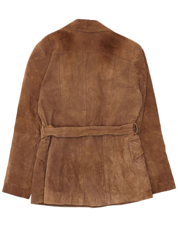 Zabaione Chaqueta de ante para mujer UK 44 Cuero marrón grande