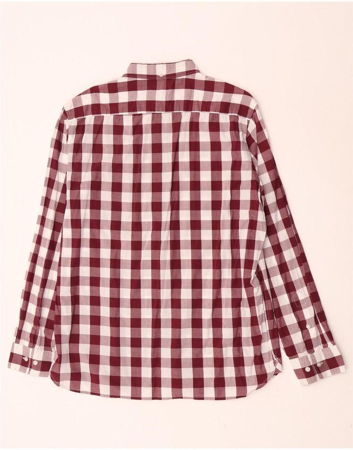 Camisa para hombre French Connection XL de algodón a cuadros color burdeos