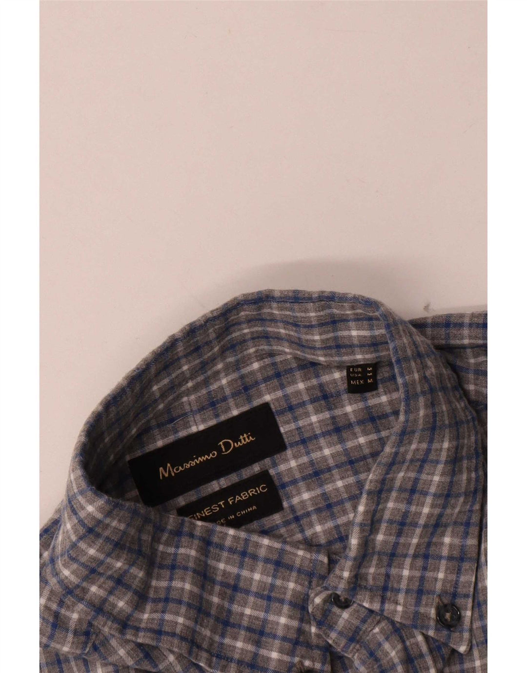 Camisa Massimo Dutti Hombre Cuadros Gris Medio
