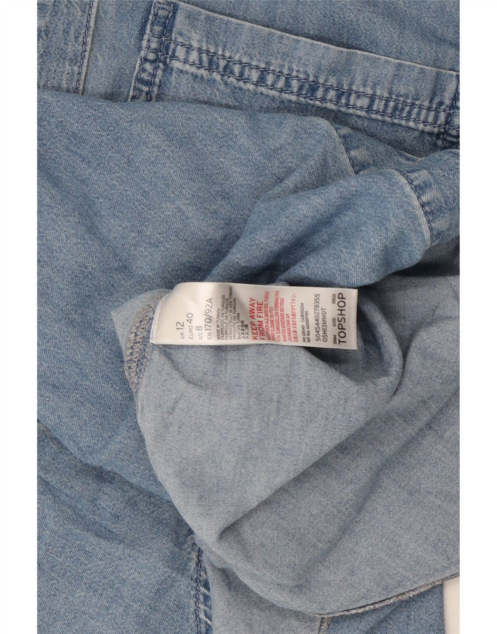 Topshop Camisa vaquera para mujer UK 12 Algodón azul medio
